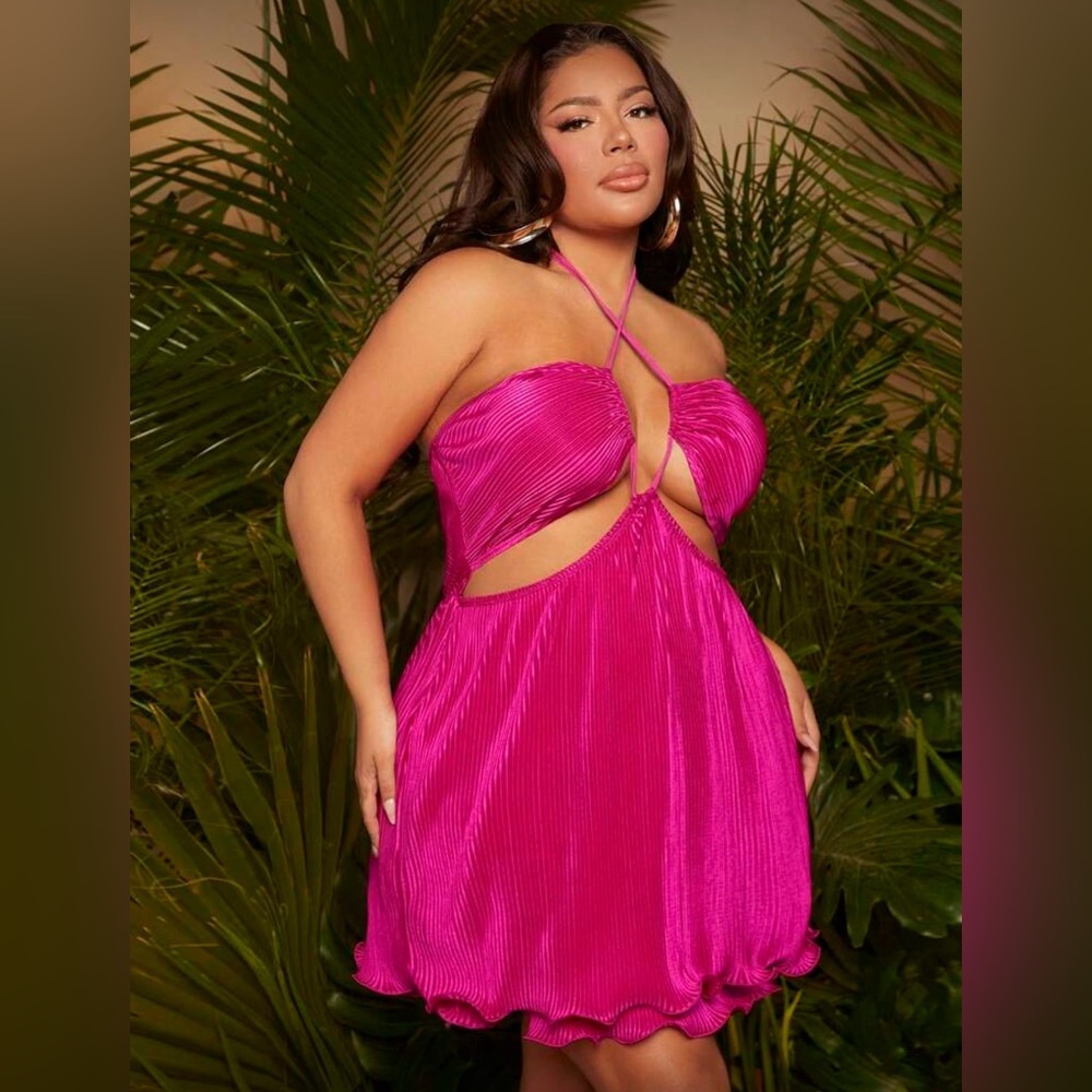 SHEIN Vibrant Pink Backless Dress